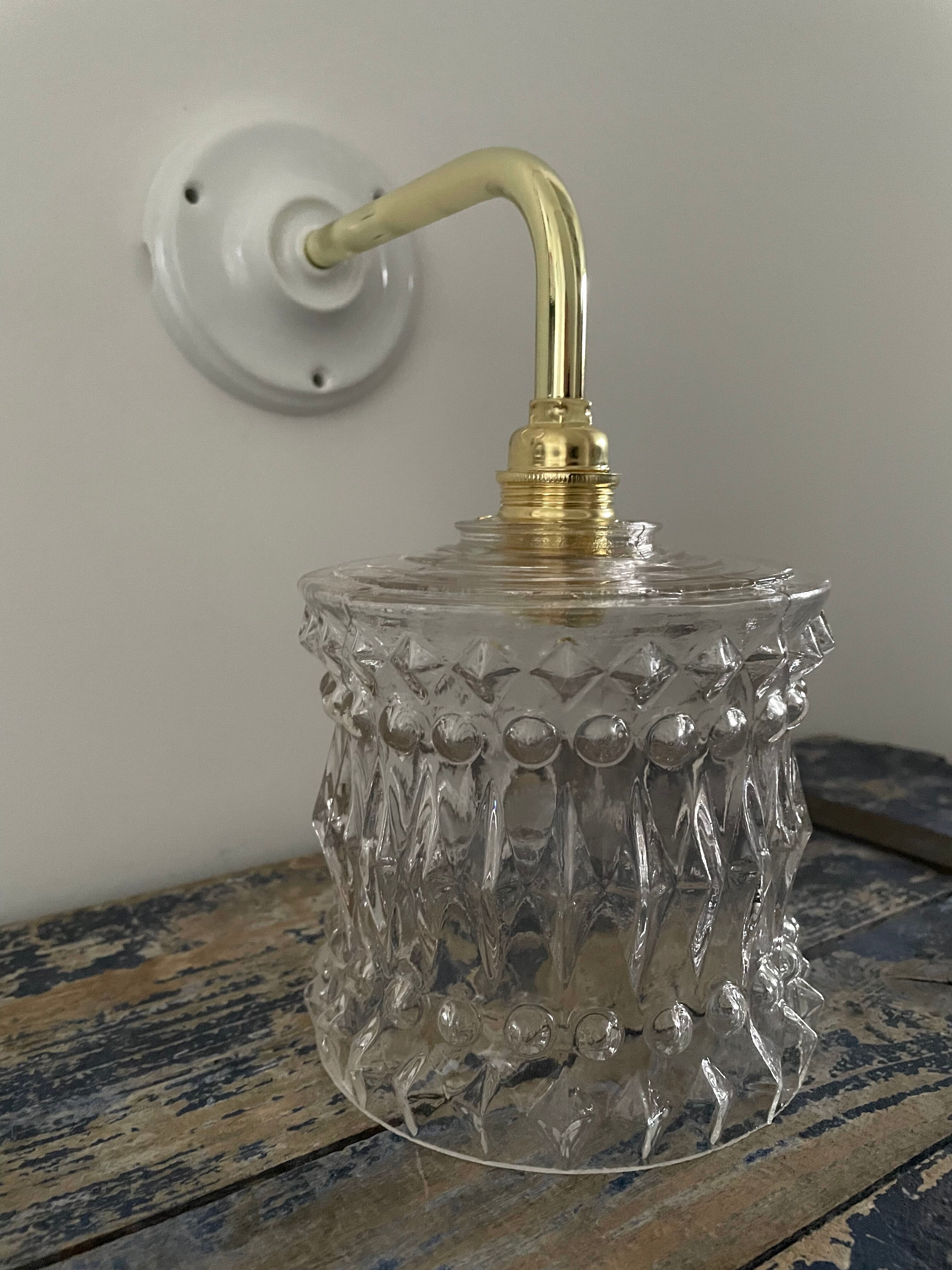 New electrified chiseled glass wall lamp