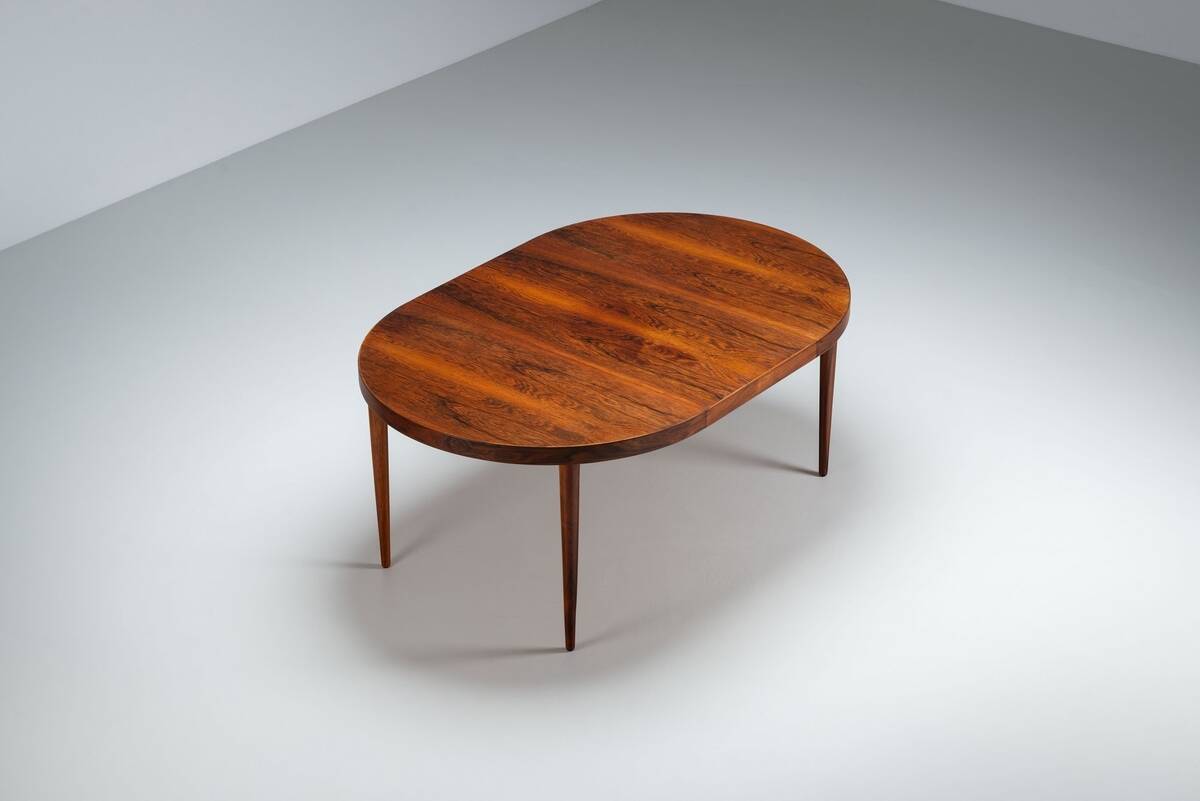 Kai Kristiansen dining table in rosewood Villy Schou Andersen Denmark 1960