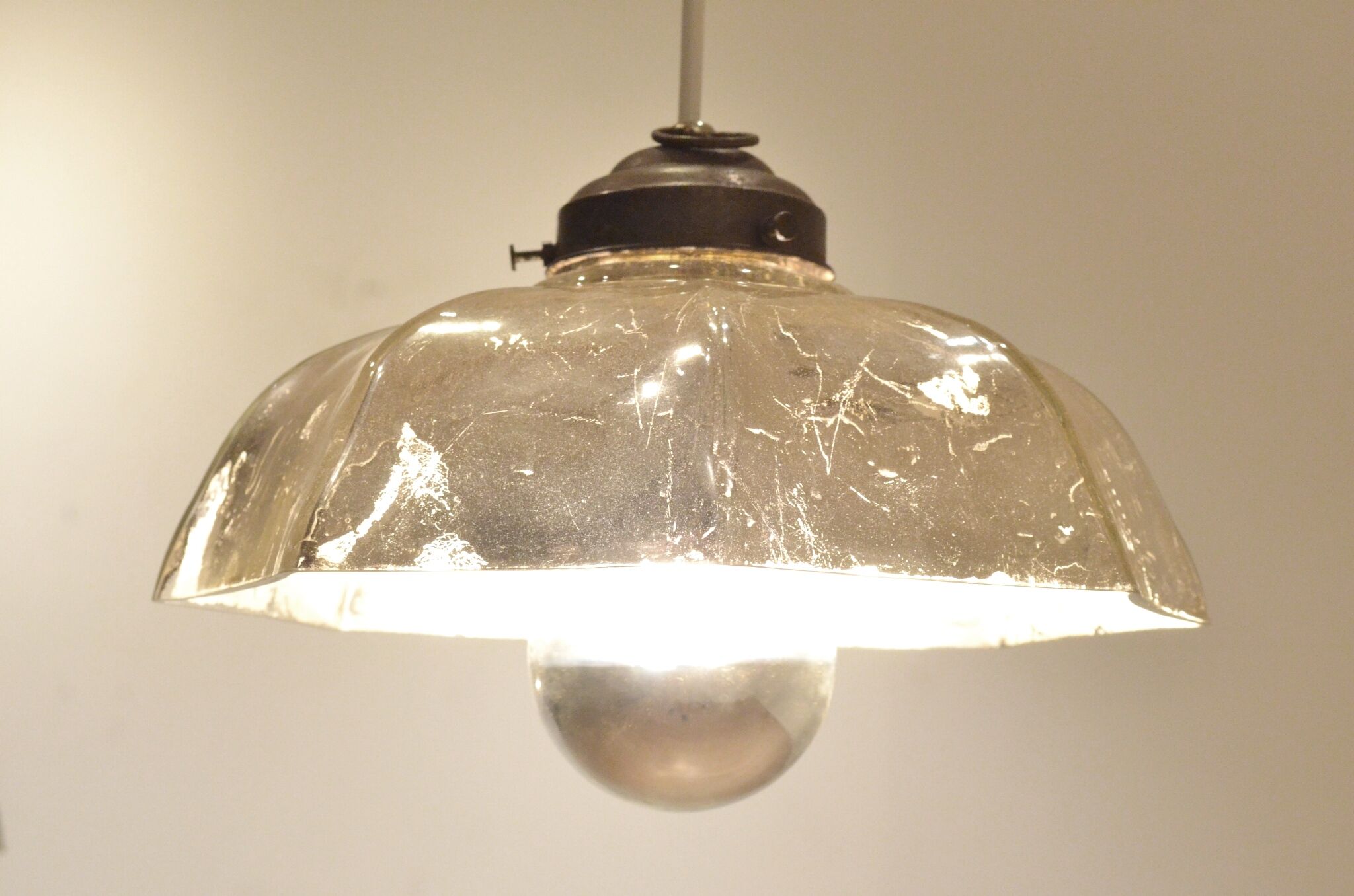 2 x pair of Suspensions metal glass silver & - 1940s
