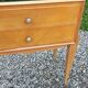 Vintage pair of bedside tables from the 1950s in sycamore and a mirror.