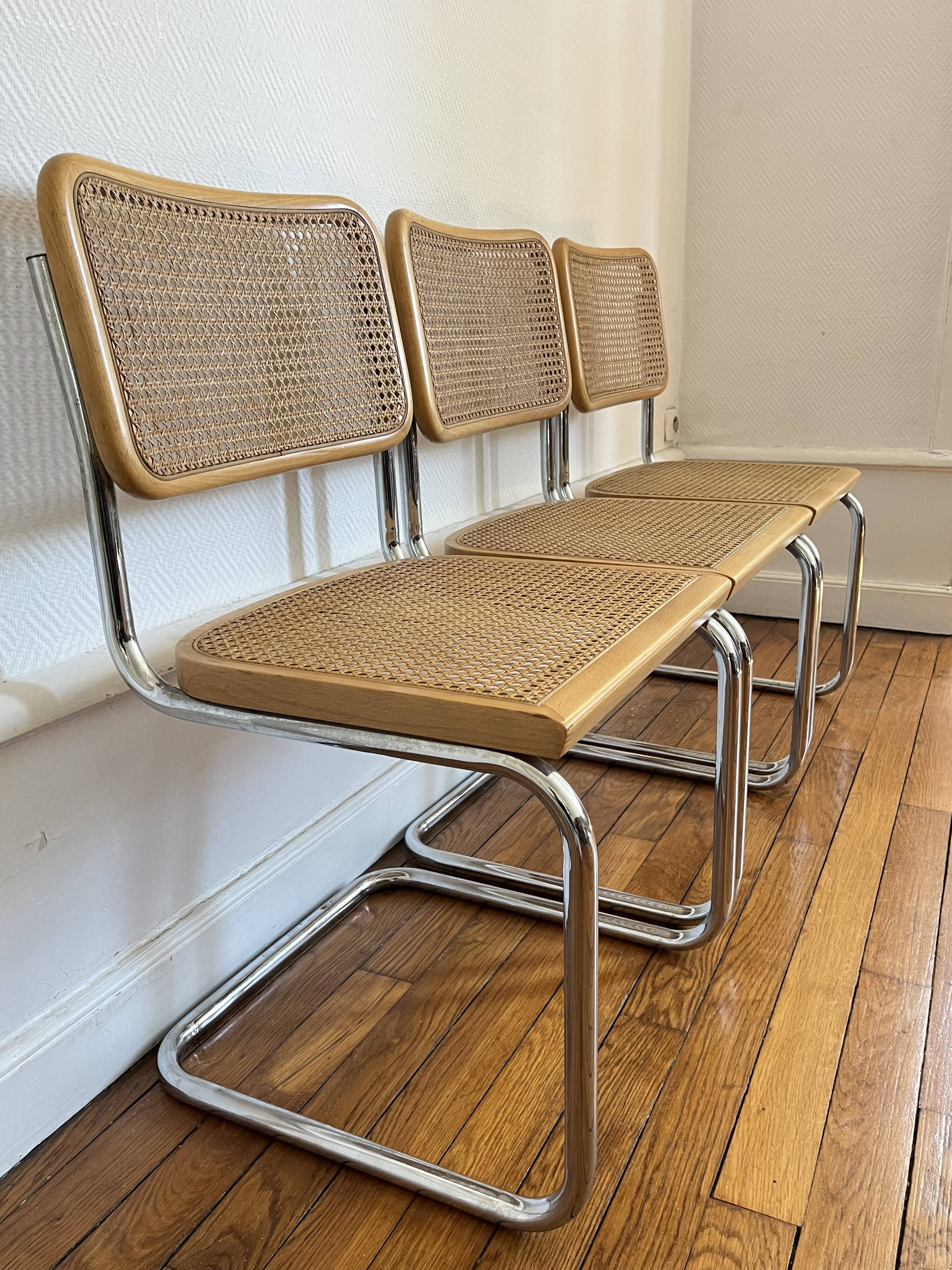 Lot of 3 ccesca b32 by marcel breuer made in italy