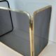 Three-Panel Folding Fire Screen in Polished Brass and Steel Mesh