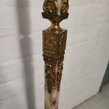 Coat rack on foot in onyx and bronze marble