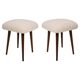 Set of two mid-century modern light beige boucle stools, Europe, 1960s.