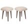 Set of two mid-century modern light beige boucle stools, Europe, 1960s.