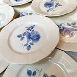 Old plates digoin pink blue