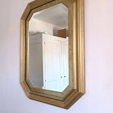 Octagonal gilded wooden mirror