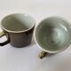 Vintage stackable stoneware coffee cup duo – Japan ceramics 1970
