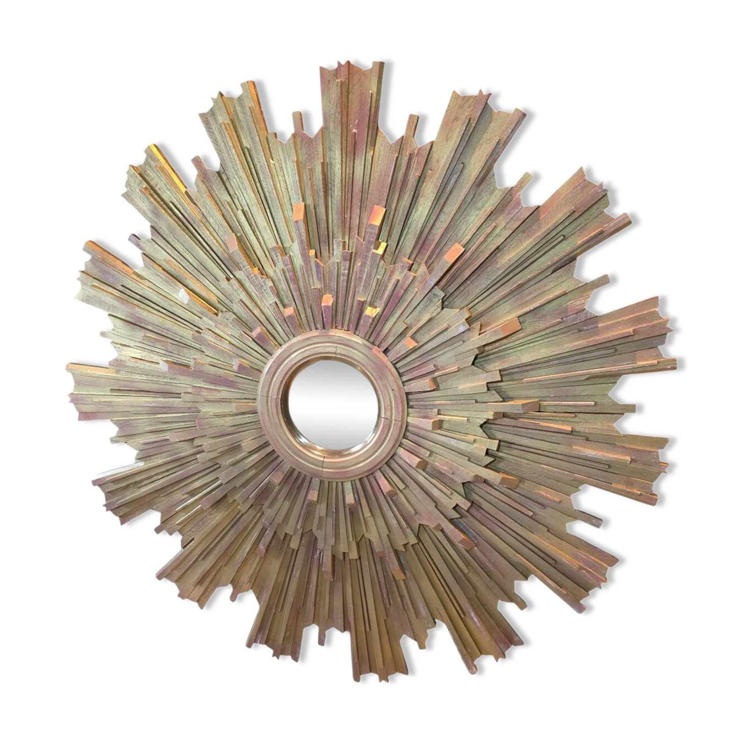 Monumental sun mirror in gilded oak 160 cm