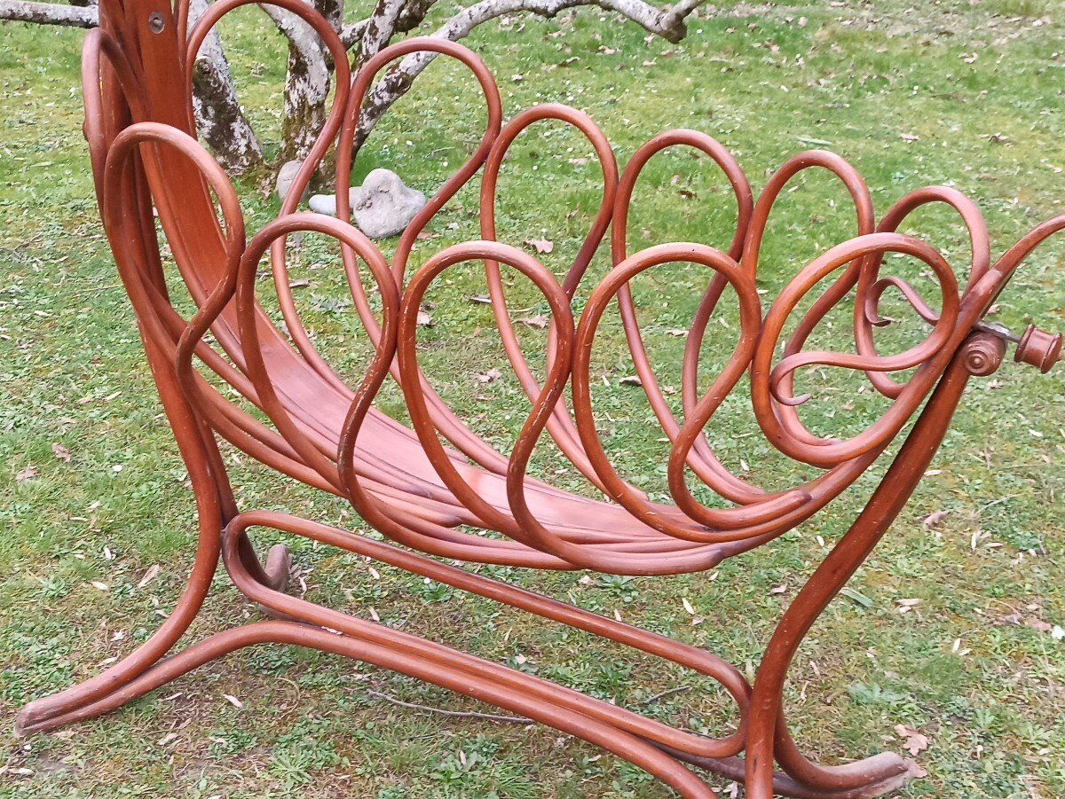 Turned wooden cradle