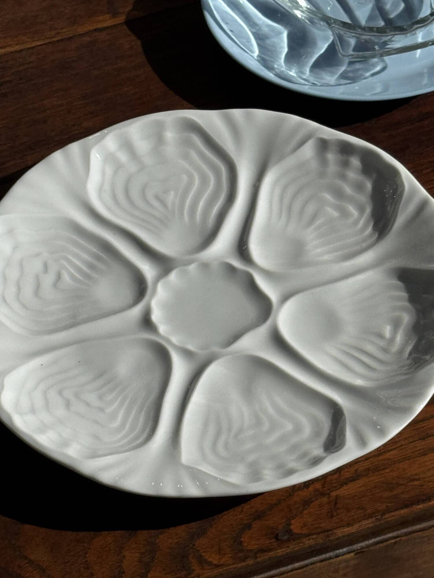 Set of 4 oyster plates Limoges France D25