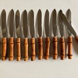 Set of 12 bamboo knives 1960