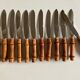 Set of 12 bamboo knives 1960