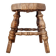Petit tabouret tripode de style "Bobbin" en bois tourné et paille
