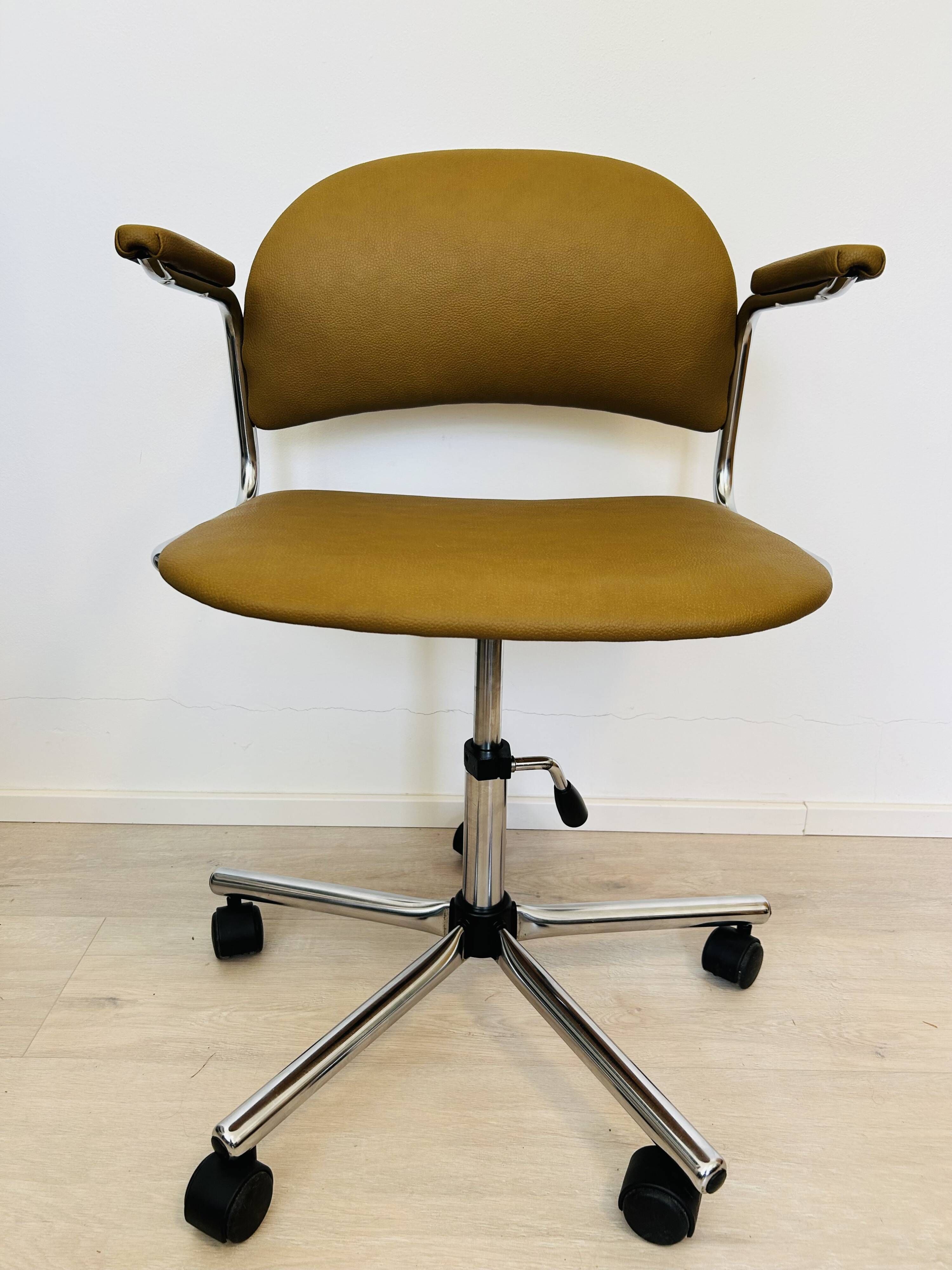 Vintage Mustard Office Chair by Kovona Model K-107  from Czechoslovakia 1979