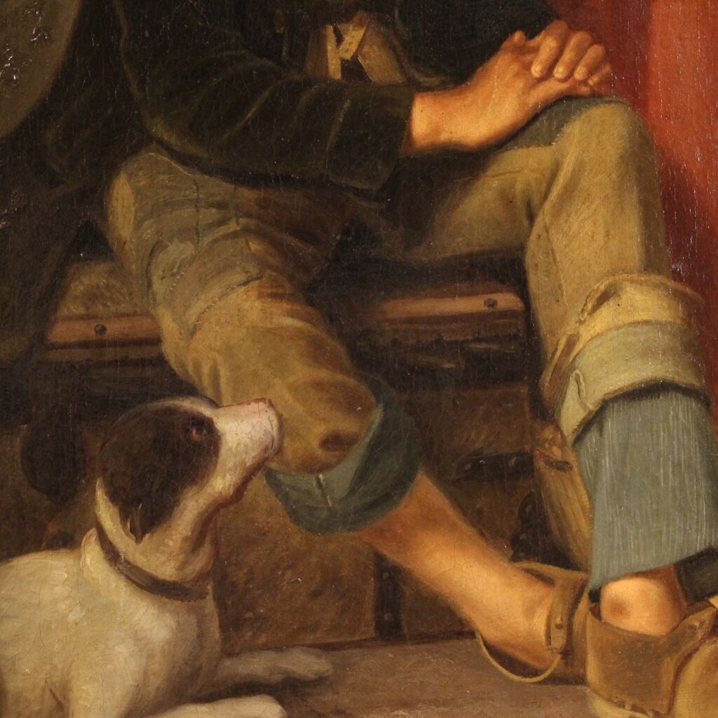 Antique Italian character painting from the 19th century