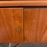 Vintage Scandinavian teak sideboard with compass feet from the 70s