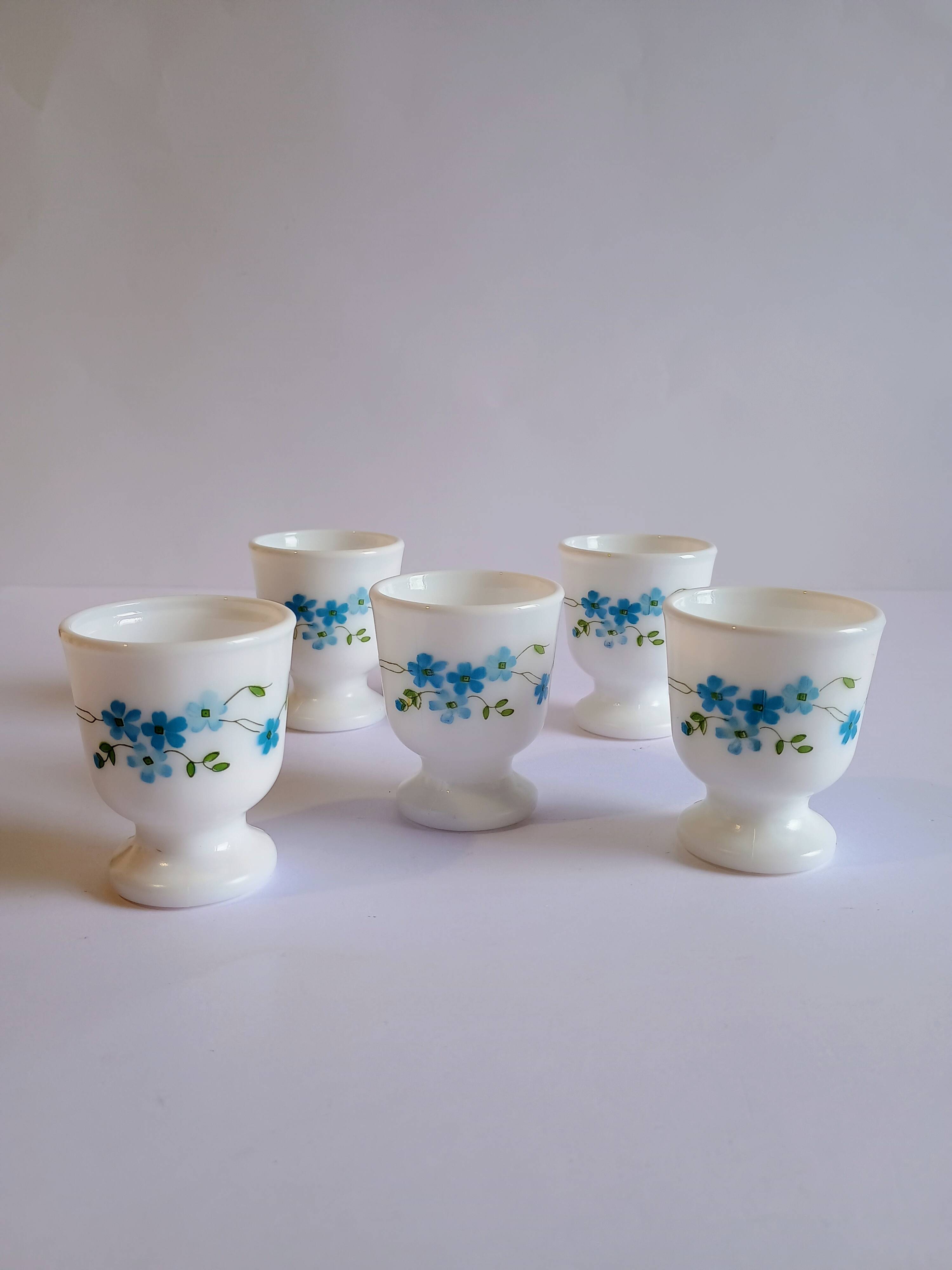 Ravier Arcopal Myosotis – Modèle Veronica, Vintage Années 70, Blanc Et Bleu