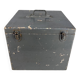 Old gray painted wooden toolbox