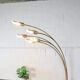Italian regency brass arc floor lamp with five arms and marble base, 1970's