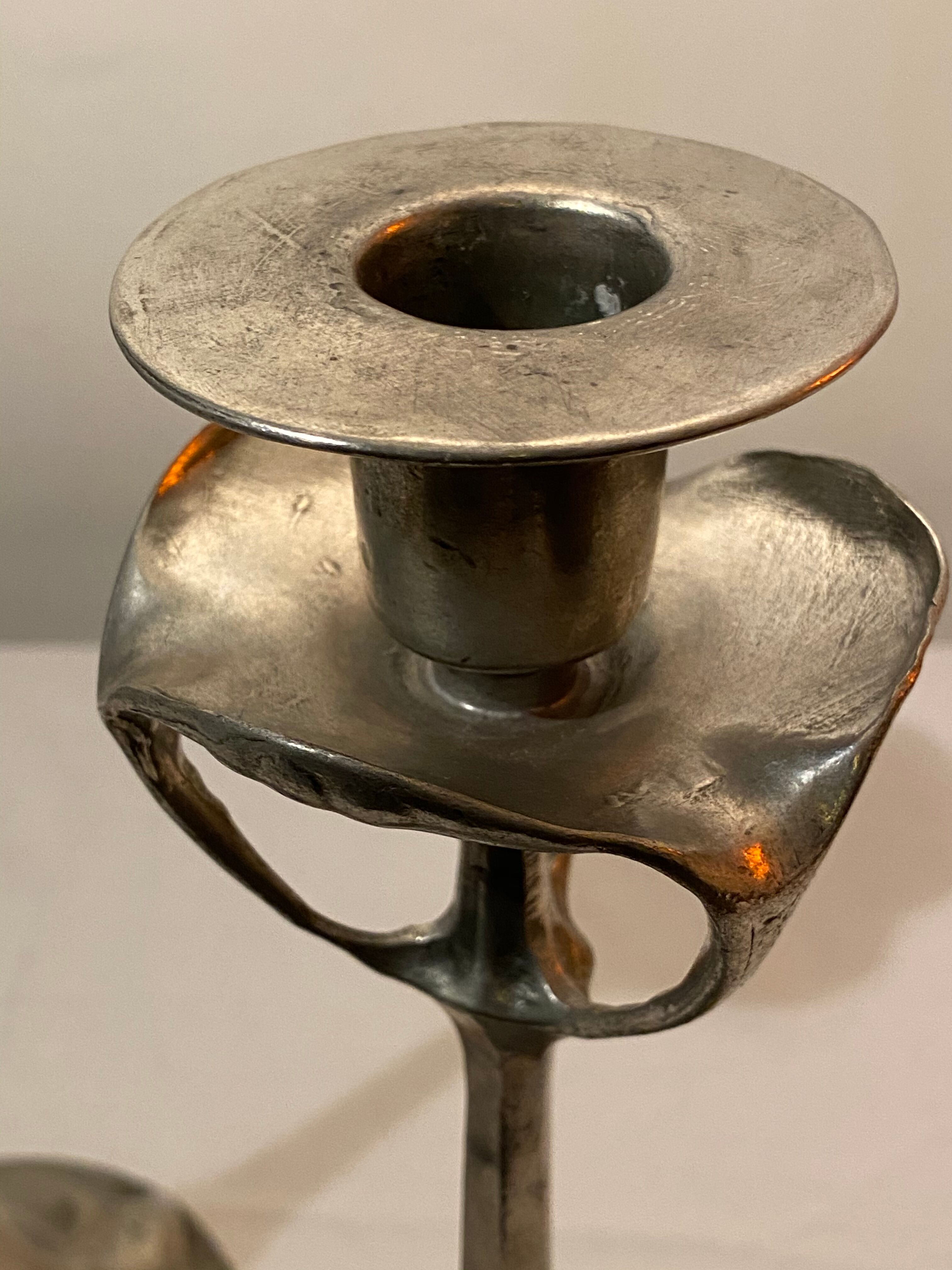 Art nouveau candle sticks, Kurtz Edel Tin