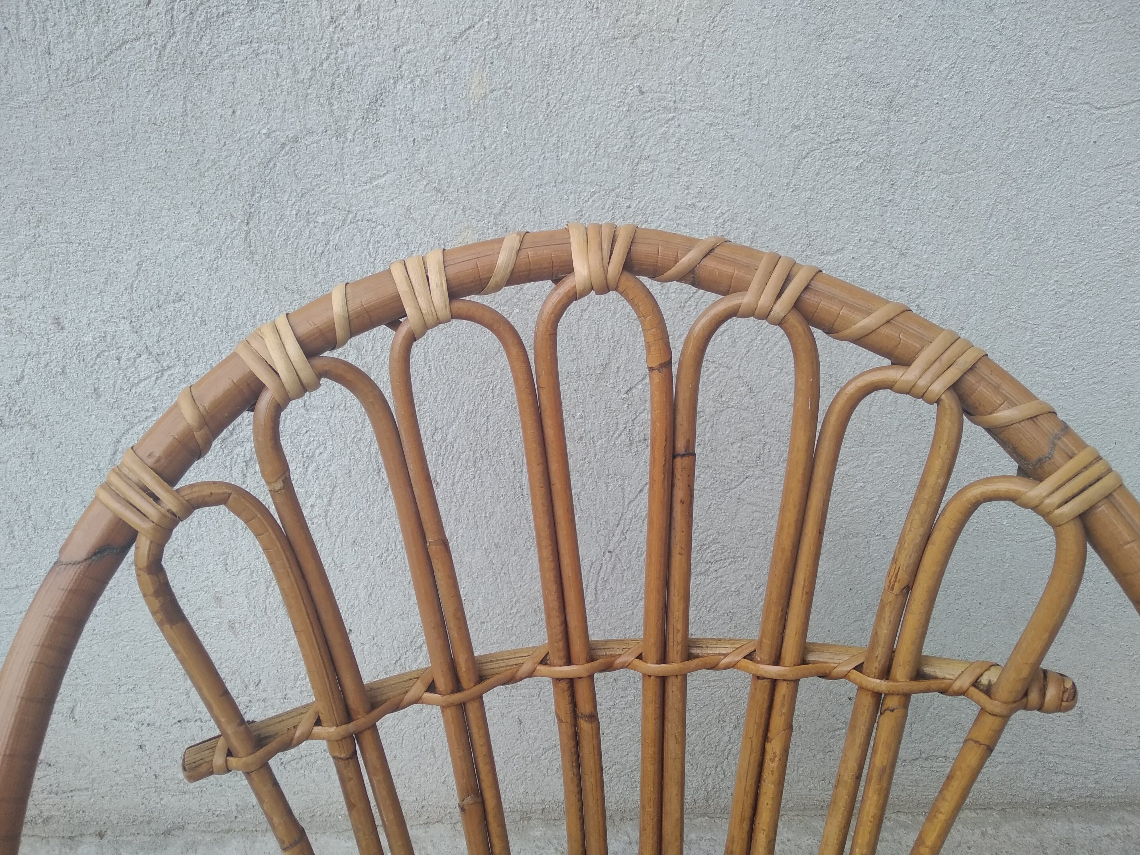 Rattan shell armchair for children 60s