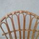 Fauteuil coquille en rotin pour enfant années 60