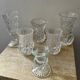 Série de 6 vases miniatures en verre ciselé