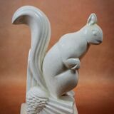 Charles LEMANCEAU, SAINT-CLÉMENT earthenware factory. Art Deco squirrel - 1930