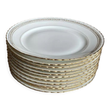 Service de onze assiettes à dessert en porcelaine du Béry