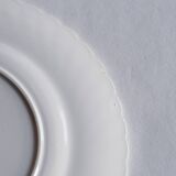 6 flat plates old floral edges fluted edges