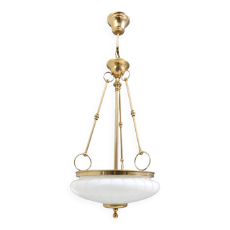 Vintage Murano Glass and Brass Ceiling Light in Neoclassical Style, Italy