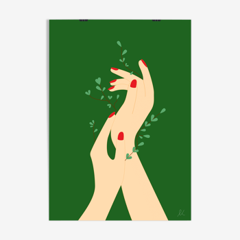 Illustration hands liberty - format A4, 21x29.7cm