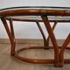 Rattan table and glass