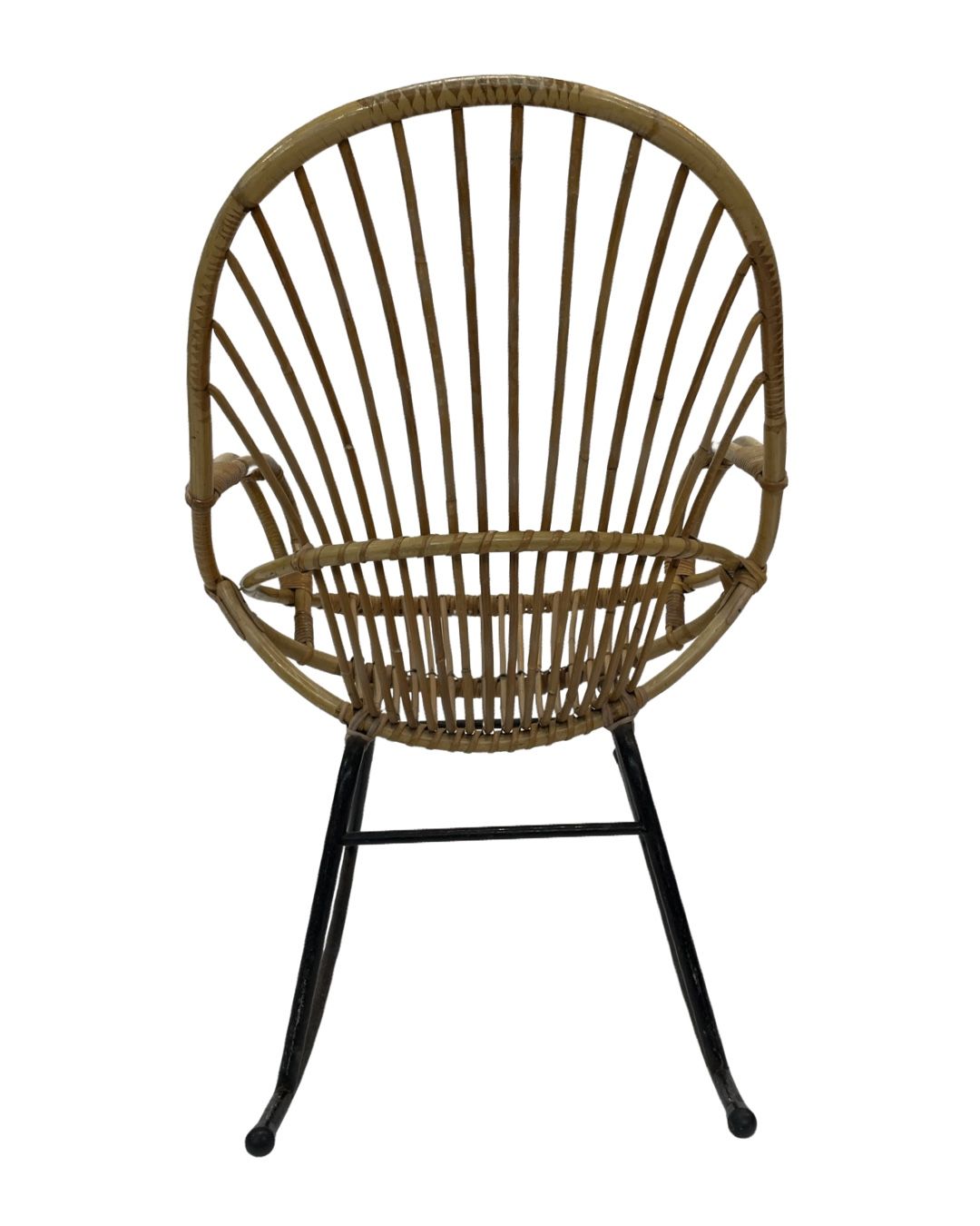 Vintage Dirk van Sliedregt Rohe Noordwolde rattan rocking chair