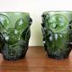 Pair of pressed glass vases - molded art deco period circa 1930