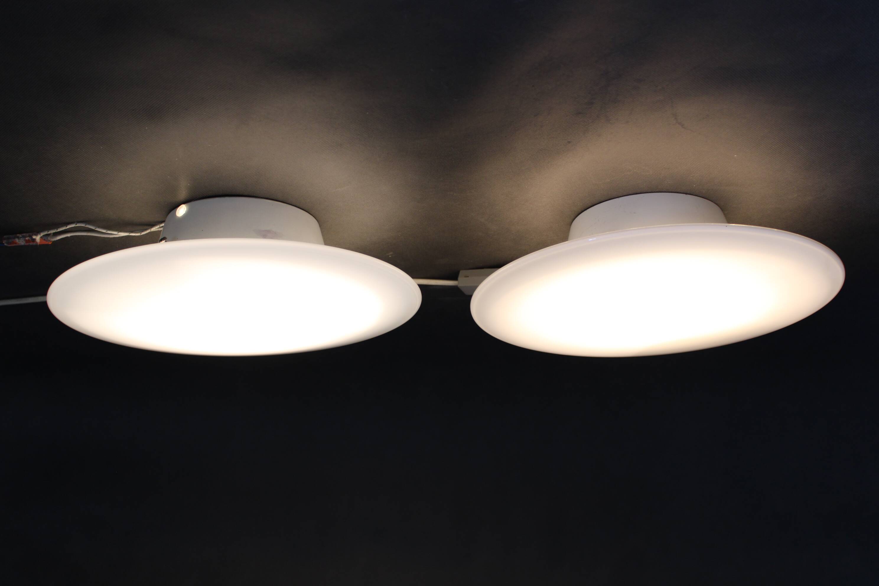 1970s Pair of Arne Jacobsen 'Eklipta' Wall or Ceiling Light for Louis Poulsen, Denmark