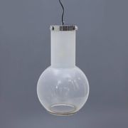 Glass and chrome metal ceiling light, 1970s