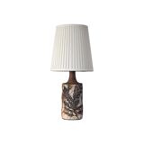 Lampe de table moderne danoise unique Bodil Marie Nielsen avec imprimé feuilles, années 1960