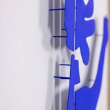 Antonine de Saint Pierre Blue lacquered metal sign. Contemporary