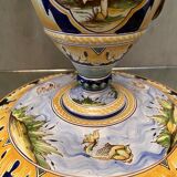 Ewer on flat display in earthenware of Nevers Renaissance decoration