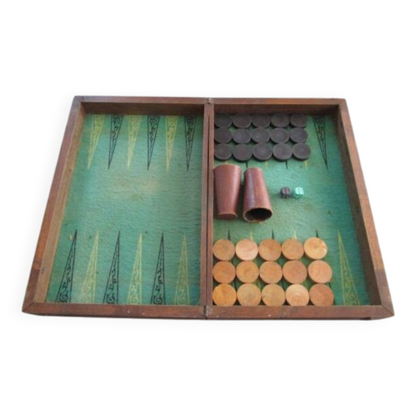 Jeu de Backgammon/jacquet ancien en bois