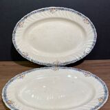 Two dishes in longwy earthenware, pasteur model
