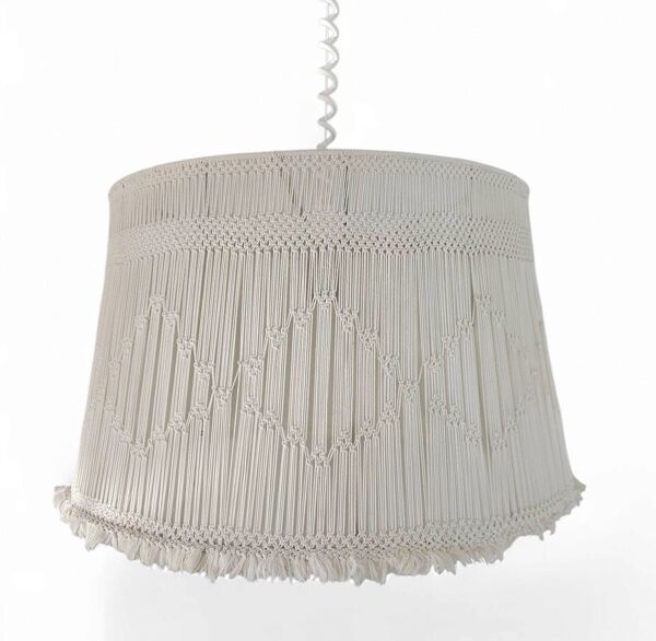 Grande suspension en macramé années 1970 / hauteur réglable