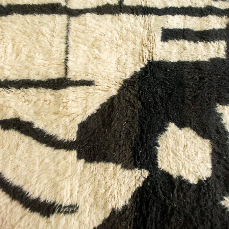 Beni Ourain black and white Berber rug size 1.5/2.5 m