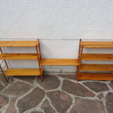 Pair of modular pine wall shelves