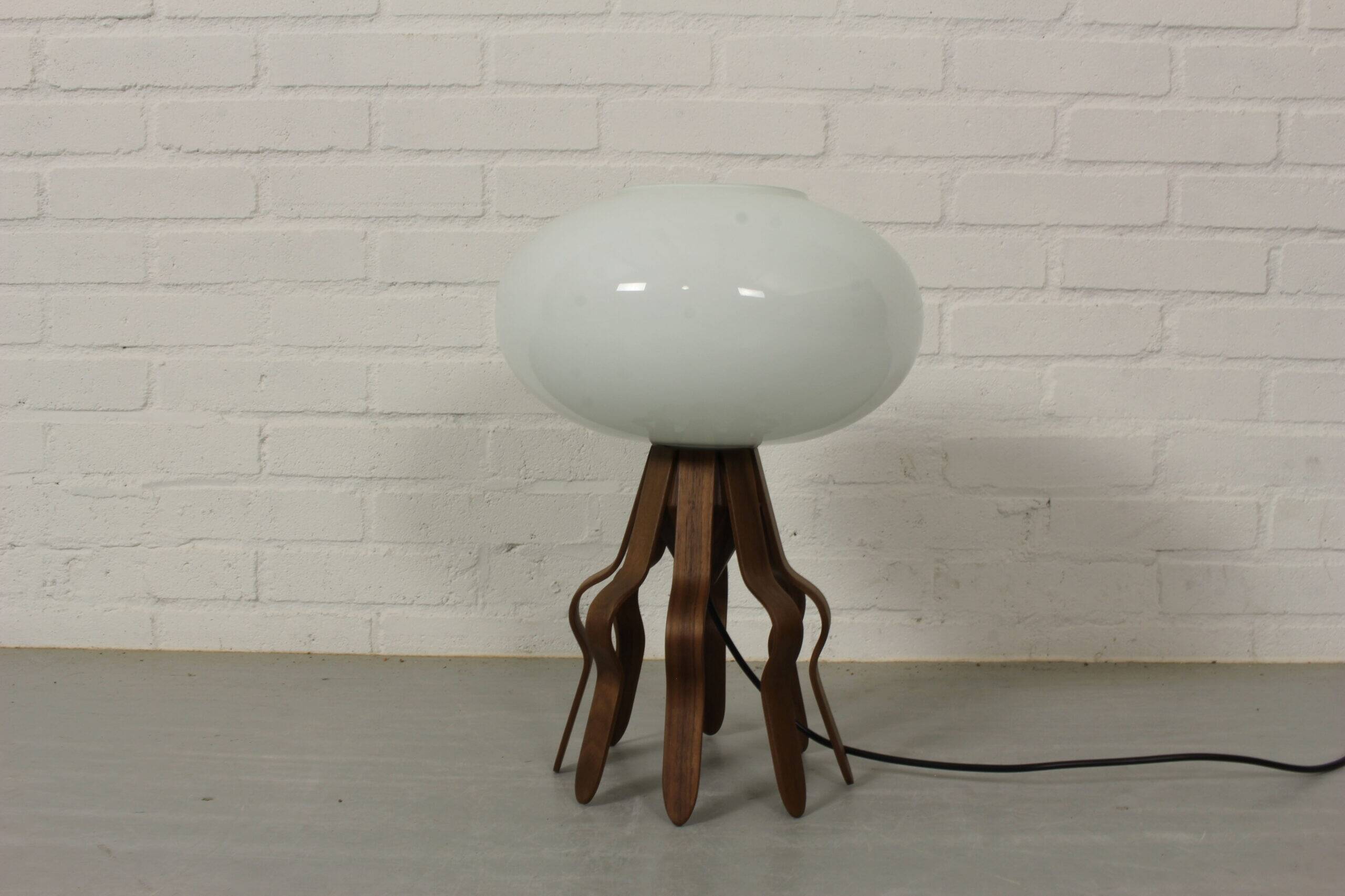 Vintage lampshade with handmade sculptural base