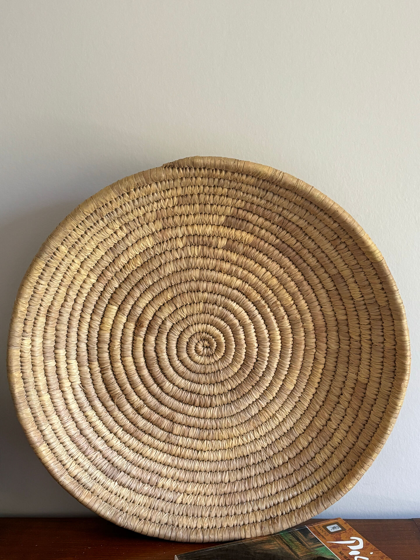 Woven straw basket