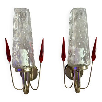 Vintage glass wall lights