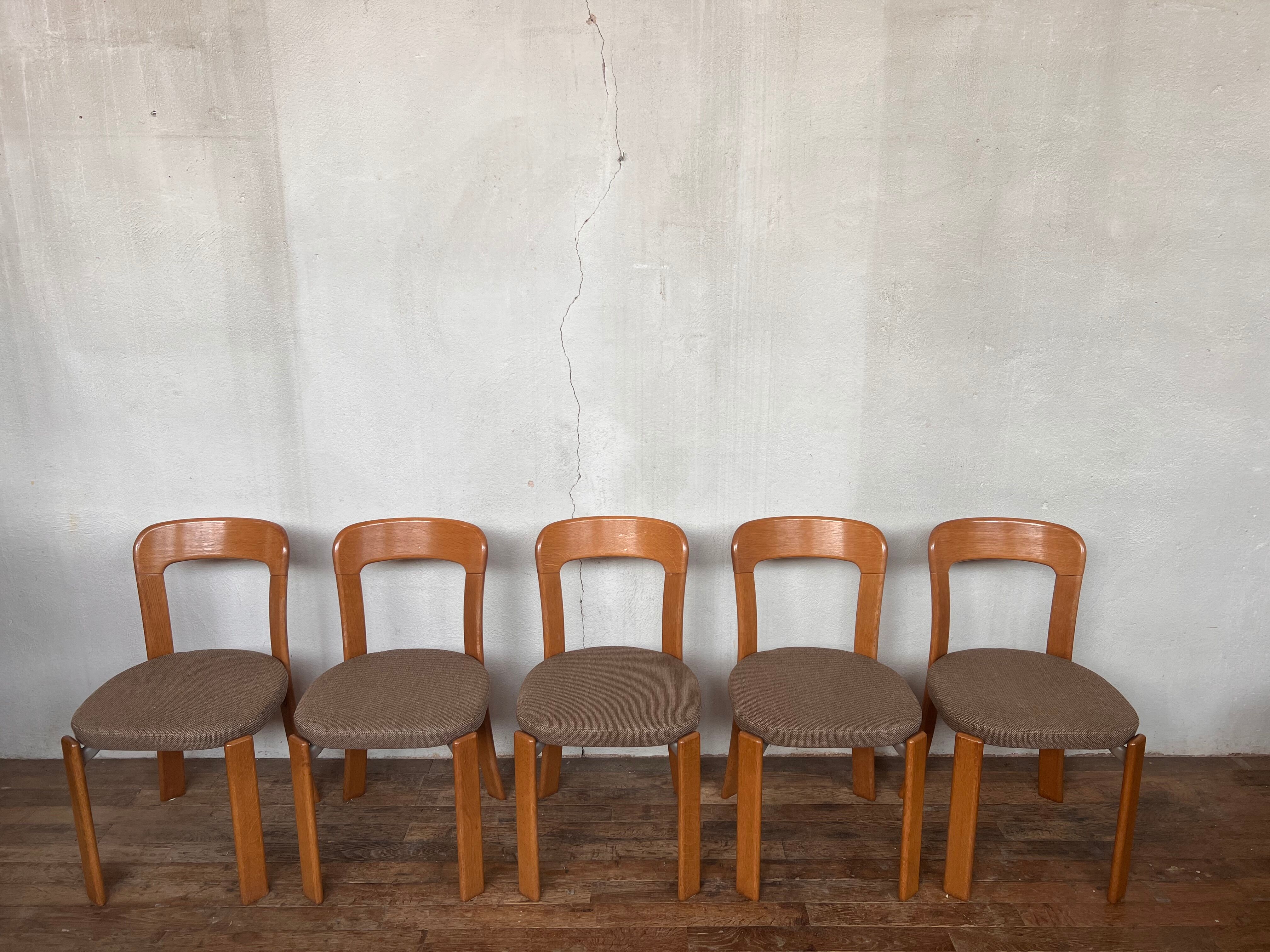 Series of 5 chairs Bruno Rey design Swiss made 1970